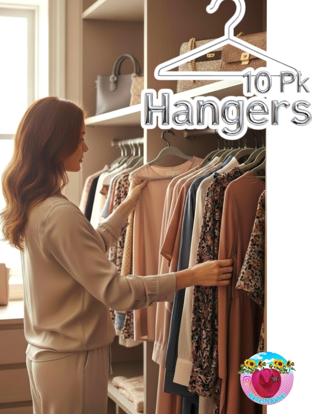 10 Pk Non-Slip Velvet Clothes Hangers - Gray & Black - Picture 7 of 7